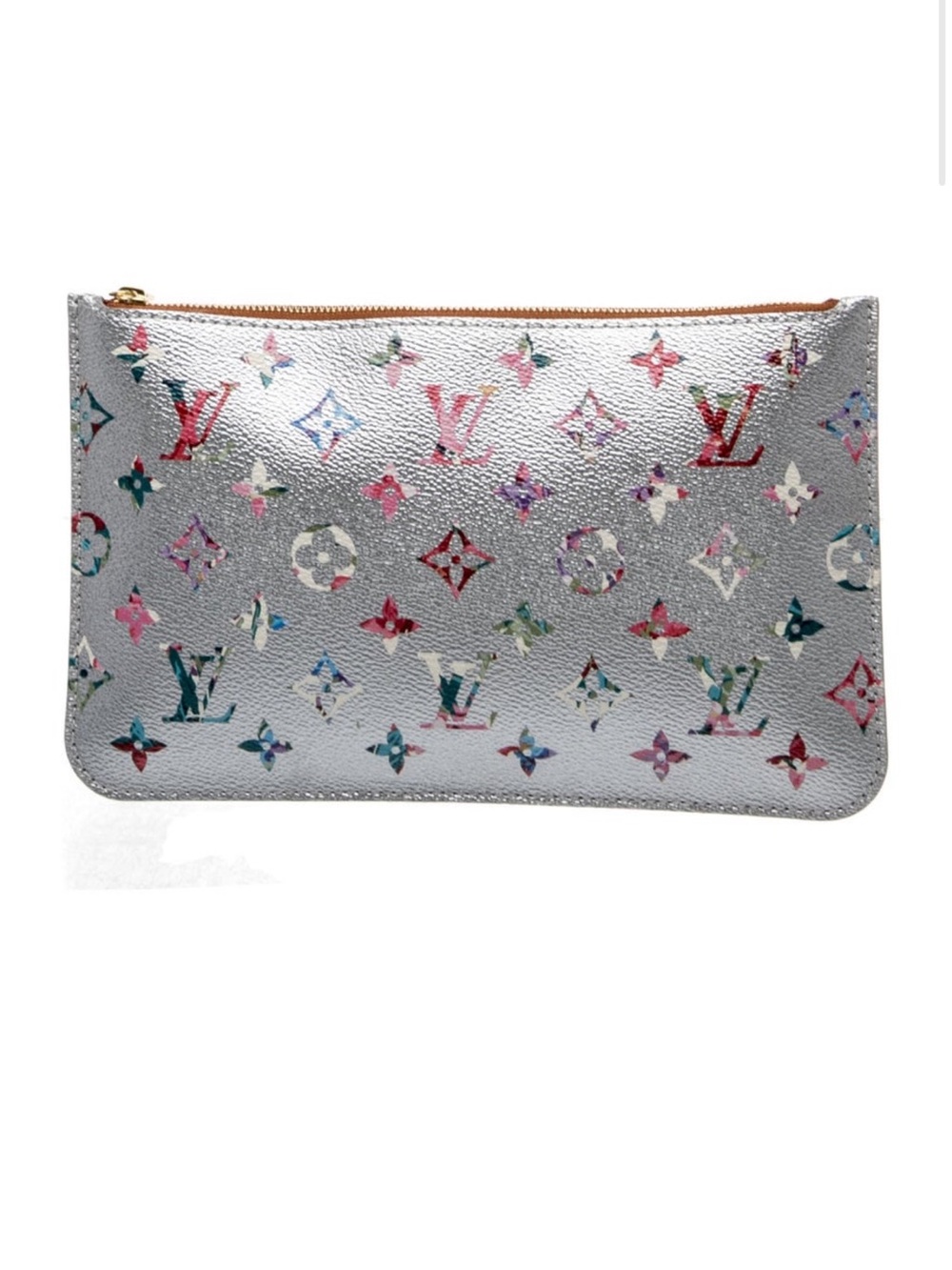 Louis Vuitton Silver Multicolor Monogram Zip Pouch